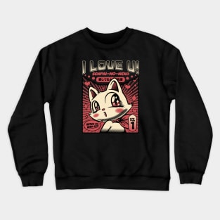 Anime Cat I Love You by Tobe Fonseca Crewneck Sweatshirt